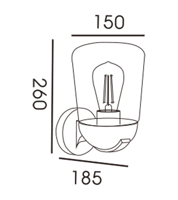 Flat Top Glass Cover Wall Lamp HR60112 Flat Top Glass Cover Wall Lamp HR60112