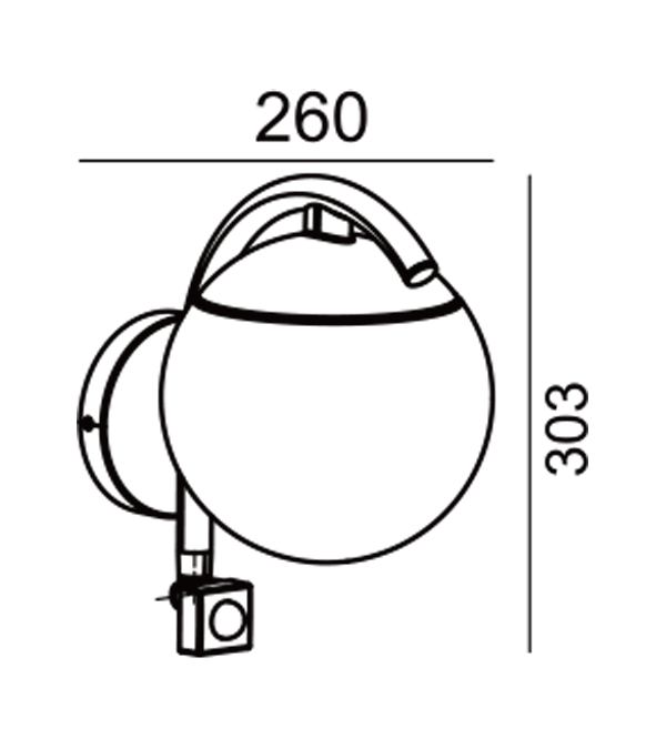 Parrot Bend Round Glass Induction Wall Lamp HR60671S Parrot Bend Round Glass Induction Wall Lamp HR60671S