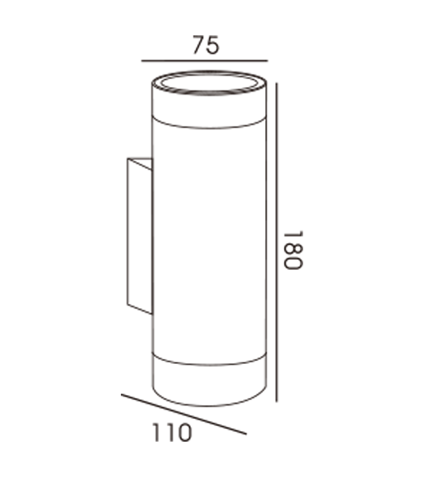 60 Aluminum Tube Bidirectional Wall Lamp (AK Espesyal na Base) HR60254 60 Aluminum Tube Bidirectional Wall Lamp (AK Espesyal na Base) HR60254