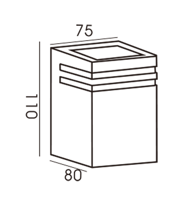 75 Square Decorative Transparent One-Way Wall Lamp HR60237 75 Square Decorative Transparent One-Way Wall Lamp HR60237