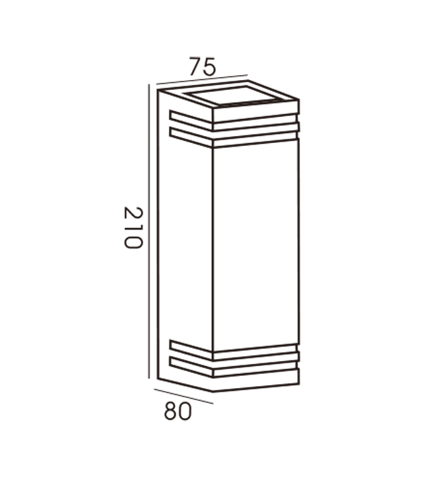 75 Square Dekorasyon na Transparent Two-Way Wall Lamp HR60238 75 Square Dekorasyon na Transparent Two-Way Wall Lamp HR60238