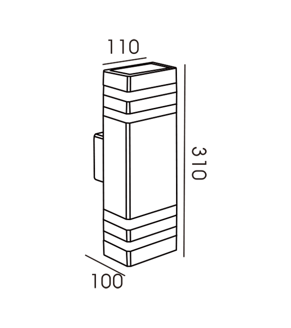 110 Rectangular Stripe Bi-Directional Double Wall Lamp HR60178 110 Rectangular Stripe Bi-Directional Double Wall Lamp HR60178