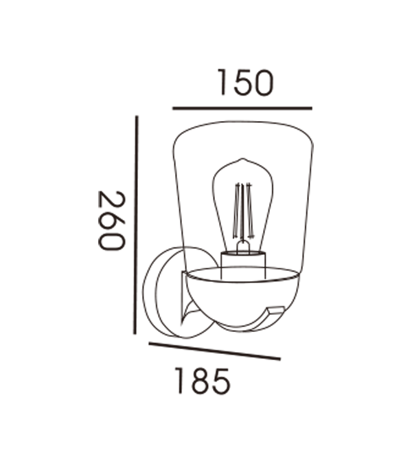 Induction Wall Lamp na may Flat Top Glass Cover HR60112S Induction Wall Lamp na may Flat Top Glass Cover HR60112S