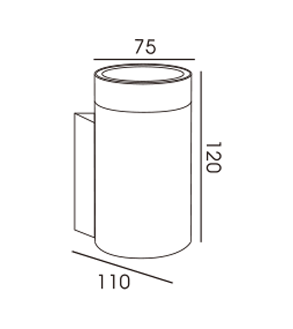 60 Aluminum Tube One-Way Wall Light (AK Espesyal na Base) HR60253 60 Aluminum Tube One-Way Wall Light (AK Espesyal na Base) HR60253