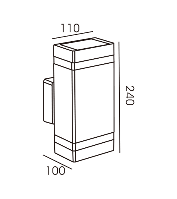 110 Rectangular Stripe Double Head Single Wall Lamp HR60174 110 Rectangular Stripe Double Head Single Wall Lamp HR60174