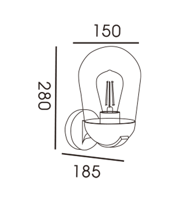 Rocket Head Glass Hood Induction Wall Lamp HR60111S Rocket Head Glass Hood Induction Wall Lamp HR60111S