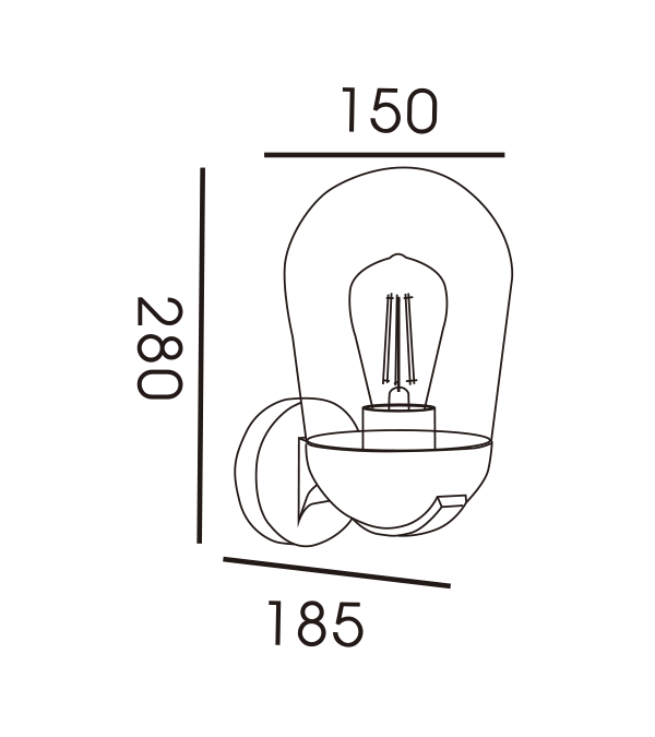 Rocket Head Glass Wall Lamp HR60111 Rocket Head Glass Wall Lamp HR60111