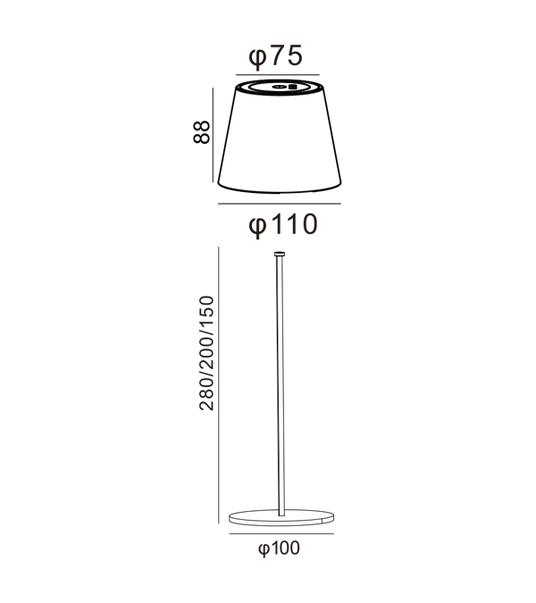 Rechargeable Lamp na may Shade HR95042-365 Rechargeable Lamp na may Shade HR95042-365