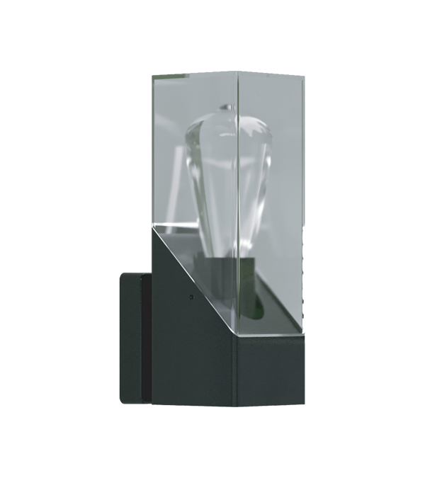 E27 Square Smoke Grey PC Wall Lamp HR60133 E27 Square Smoke Grey PC Wall Lamp HR60133