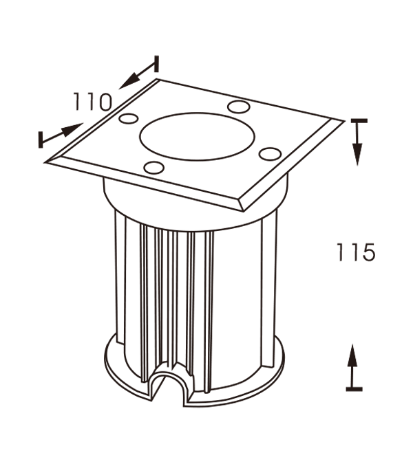 110 Square Buried Lamp HR20023 110 Square Buried Lamp HR20023