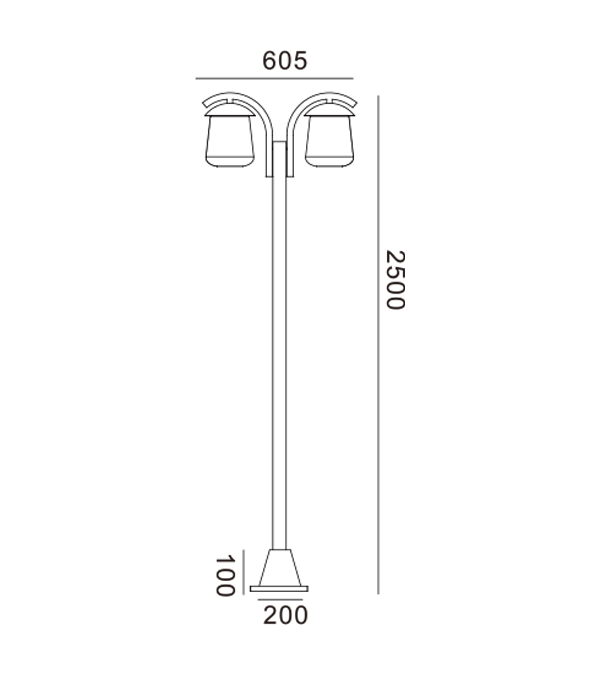 Double Head Flat Top Garden Light HR60703 Double Head Flat Top Garden Light HR60703