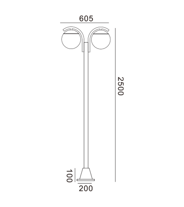 Double Head Round Glass Ilaw sa Hardin HR60693 Double Head Round Glass Ilaw sa Hardin HR60693