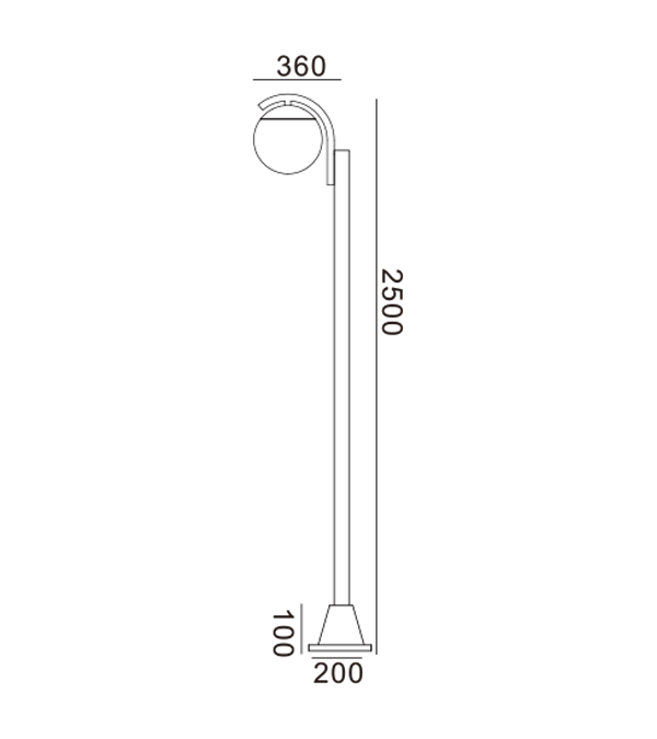 Single Head Round Glass Garden Light HR60692 Single Head Round Glass Garden Light HR60692